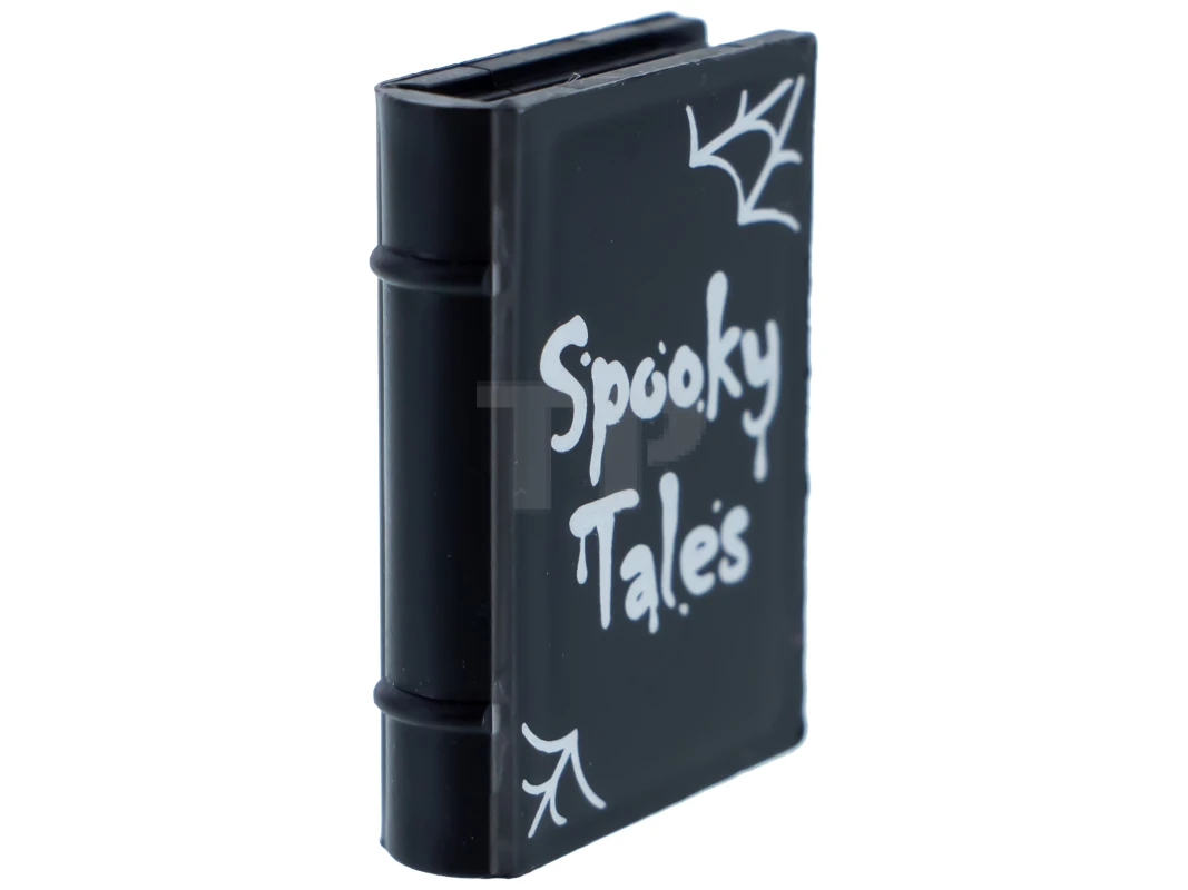 LEGO&reg; 6159730 - 33009pb053 - Minifig, Utensil Book 2 x 3 with Spider Webs and 'Spooky Tales' Pattern