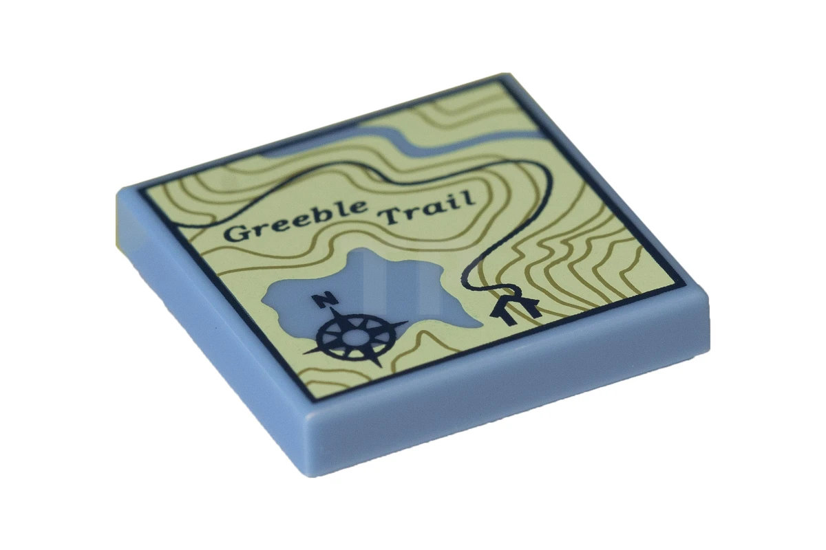 LEGO&reg; 6159698 - 3068pb1011 - Tile 2 x 2 with Topographical Trail Map Pattern