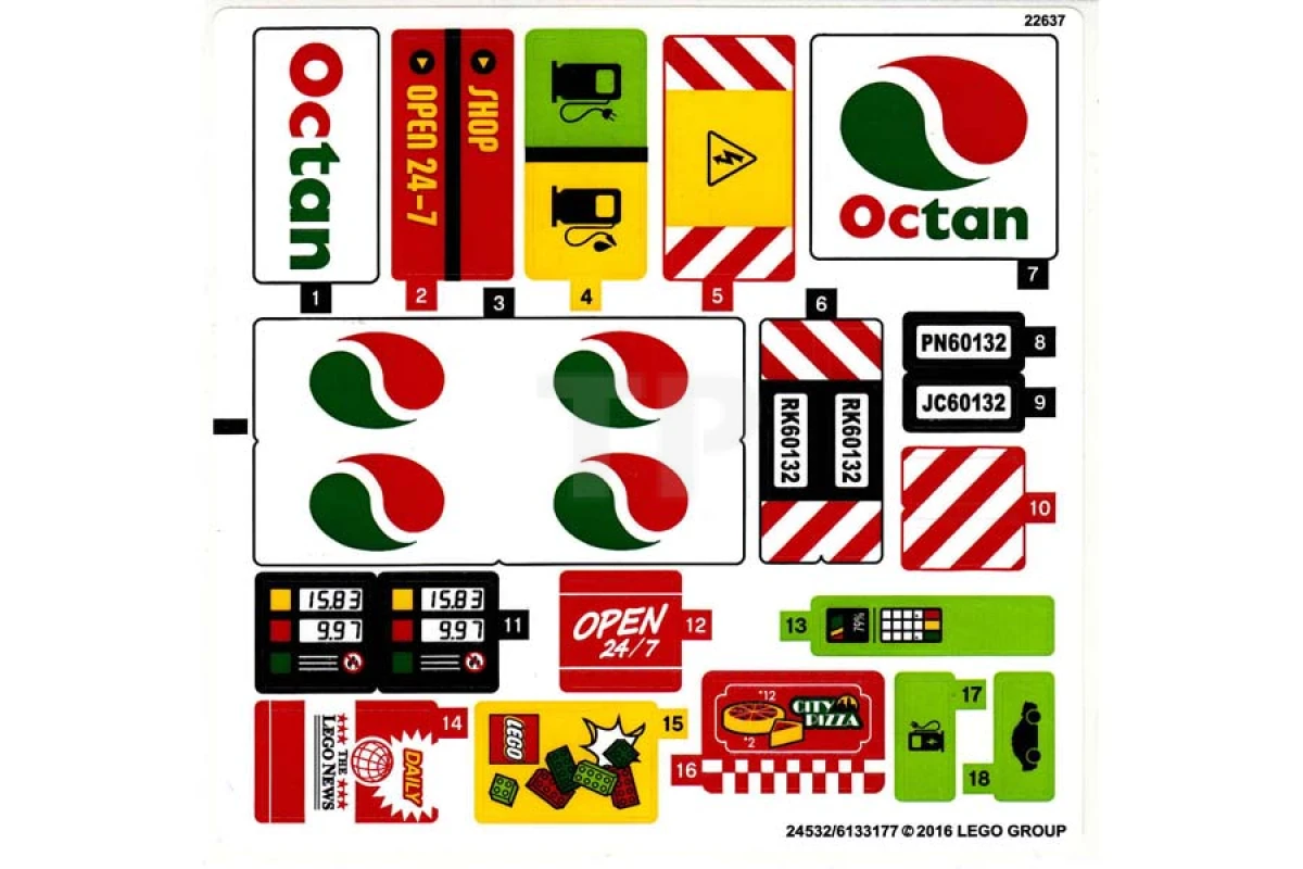 LEGO&reg;  - Pegatina para el Set 60132 (Versión internacional)