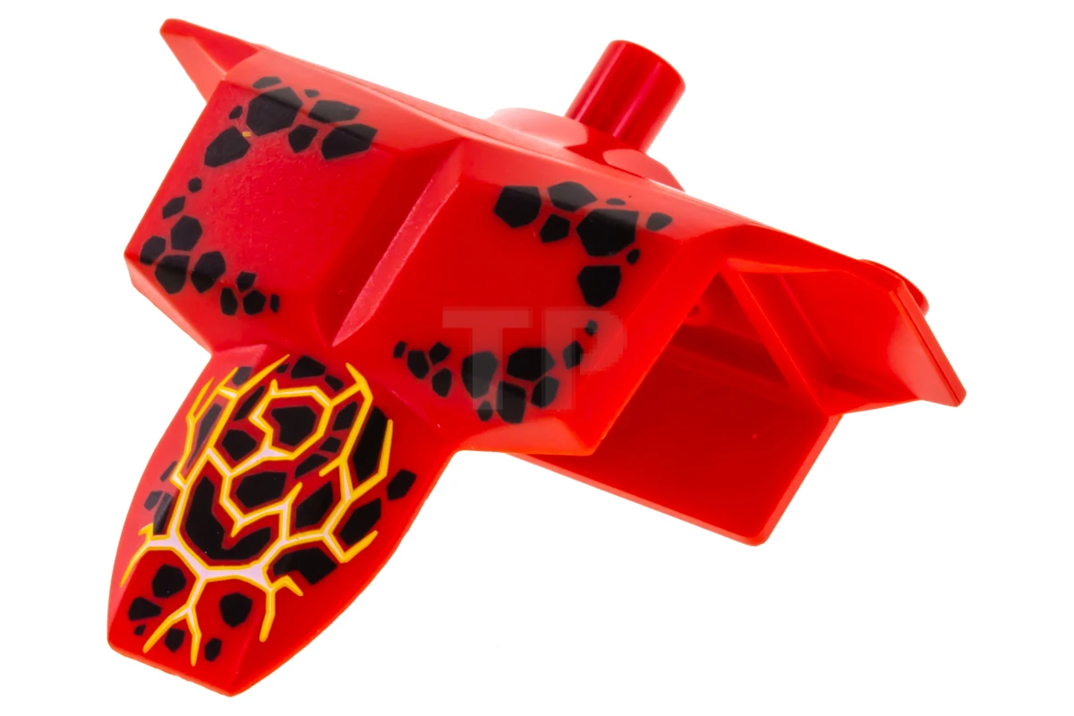 LEGO&reg; 6131806 - 24301pb02 - Oberkörper Rüstung Schulter Noppen mit schwarzen Flecken und orangefarbenen Adern Muster