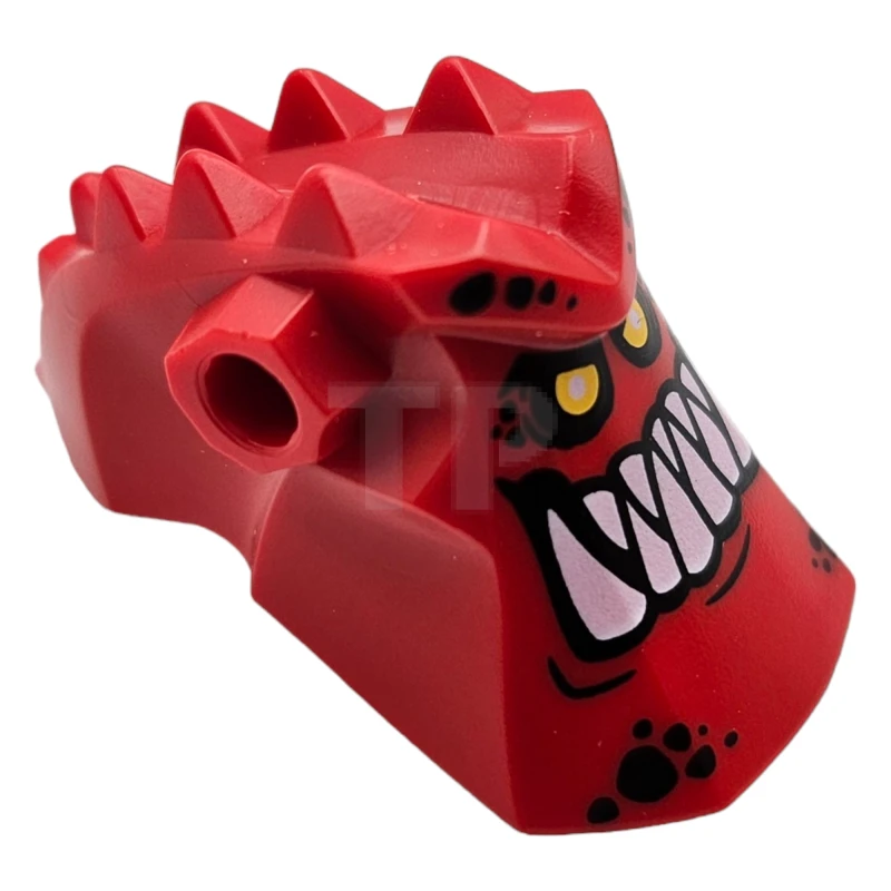 LEGO&reg; 6131813 - 24304pb01 - Minifig, Head Modified Alien with Spikes on Top and Holes on Sides with Pointed Teeth and Orange Eyes Pattern (70322)