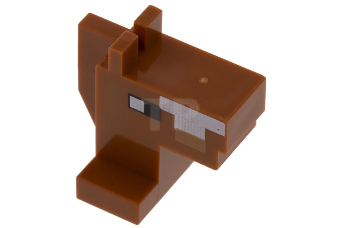 LEGO&reg; 6153389 - 25769pb01 - Plate, Modified 1 x 2 with Cube Horse Head with Pixelated Face Pattern (Minecraft Horse)
