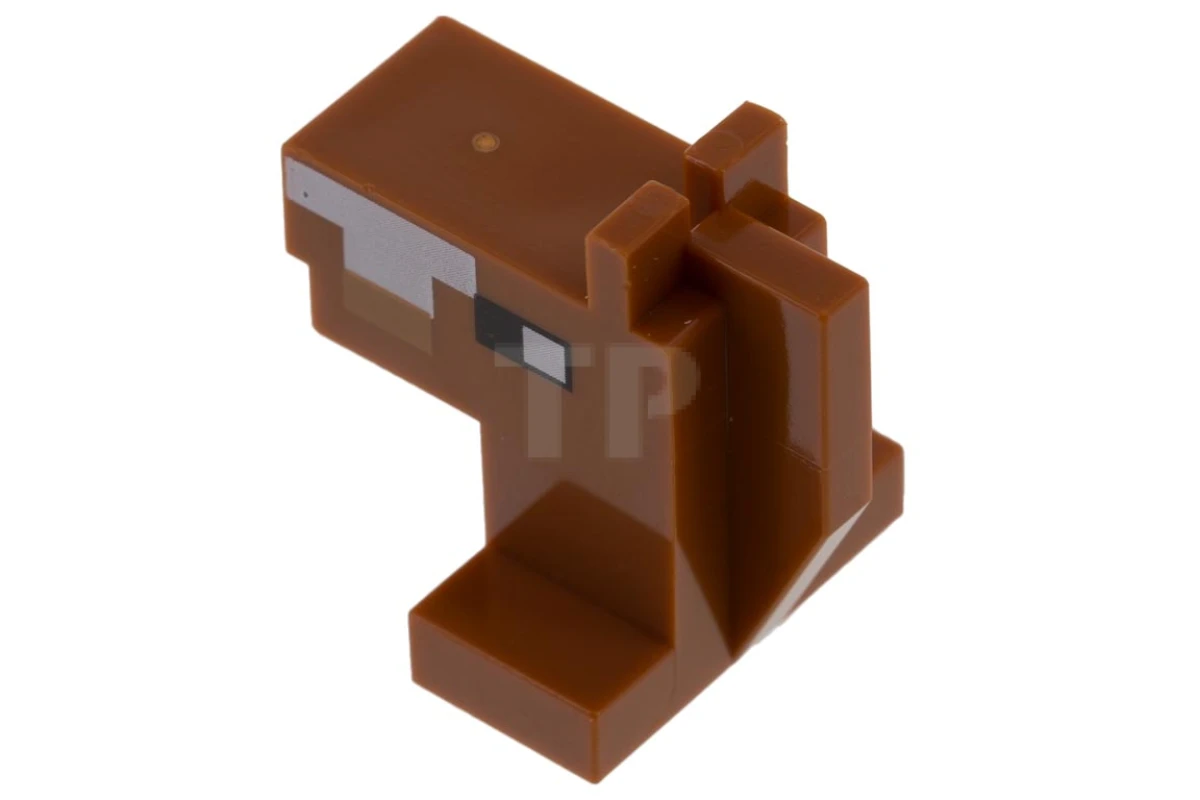 LEGO&reg; 6153389 - 25769pb01 - Plate, Modified 1 x 2 with Cube Horse Head with Pixelated Face Pattern (Minecraft Horse)