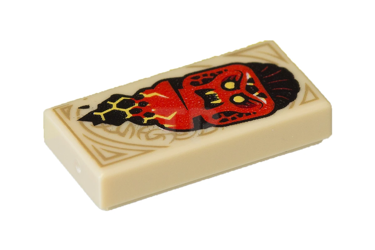 LEGO&reg; 6138491 - 3069pb0527 - Carreau 1 x 2 avec motif de tête de monstre.