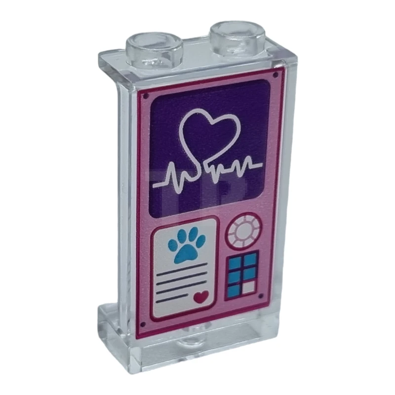 LEGO&reg; 87544pb035 - 6146945 - Panel 1 x 2 x 3 with Side Supports - Hollow Studs with Heart Read Out Key Pad, Paw and Heart Pattern