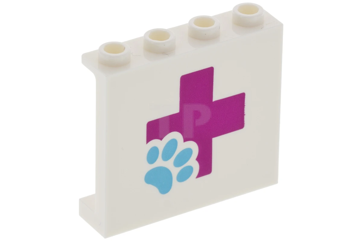 LEGO&reg; 6148268 - 60581pb069 - Panel 1 x 4 x 3 with Side Supports and Hospital Cross Pattern