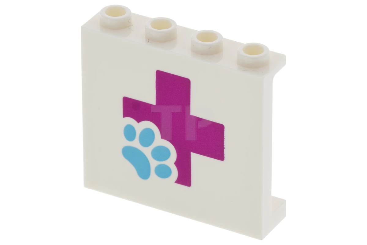 LEGO&reg; 6148268 - 60581pb069 - Panel 1 x 4 x 3 with Side Supports and Hospital Cross Pattern