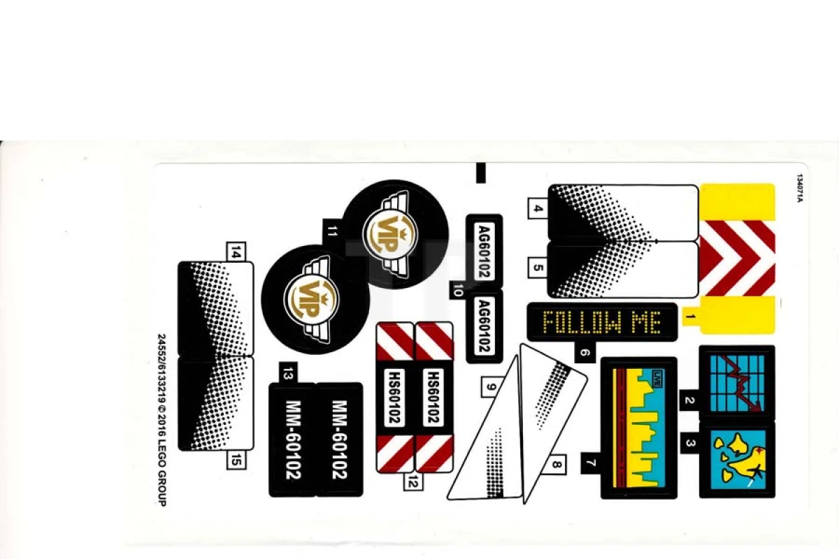 LEGO&reg; 6133213 - Pegatina para el Set 60102 (Versión internacional)