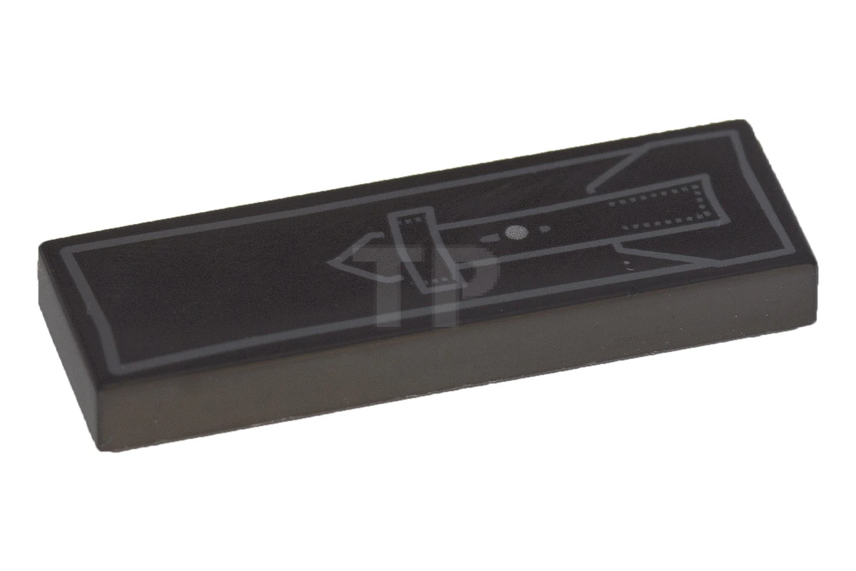 LEGO&reg; 6158156 - 63864pb048 - Tile 1 x 3 with Pouch with Flap Pattern