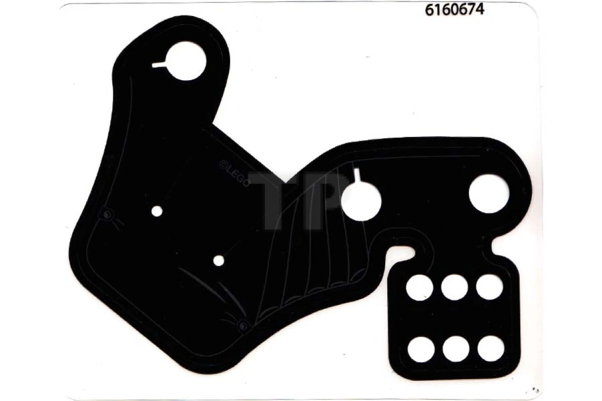 LEGO&reg;  - 28091 - Pauldron en plastique avec 3 grands trous et 6 petits trous et motif de soldat de la mort SW noir et argenté