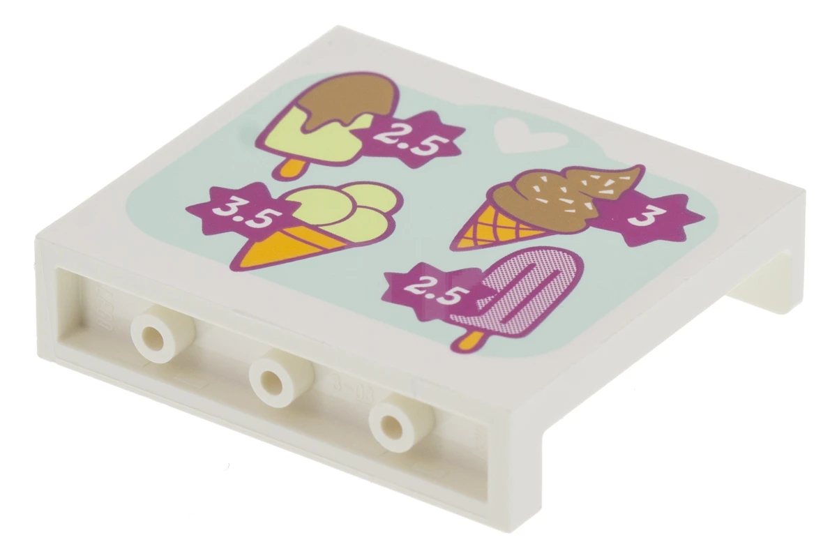 LEGO&reg; 60581pb070 - 6148247 - Panel 1 x 4 x 3 with Side Supports and Ice Cream Cones Pattern