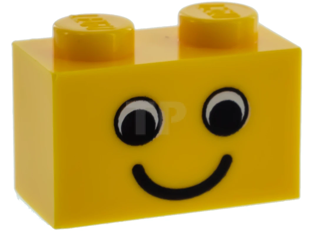 LEGO&reg; 4520848 - 3004px6 - Brique 1 x 2 avec le motif des yeux et du sourire.