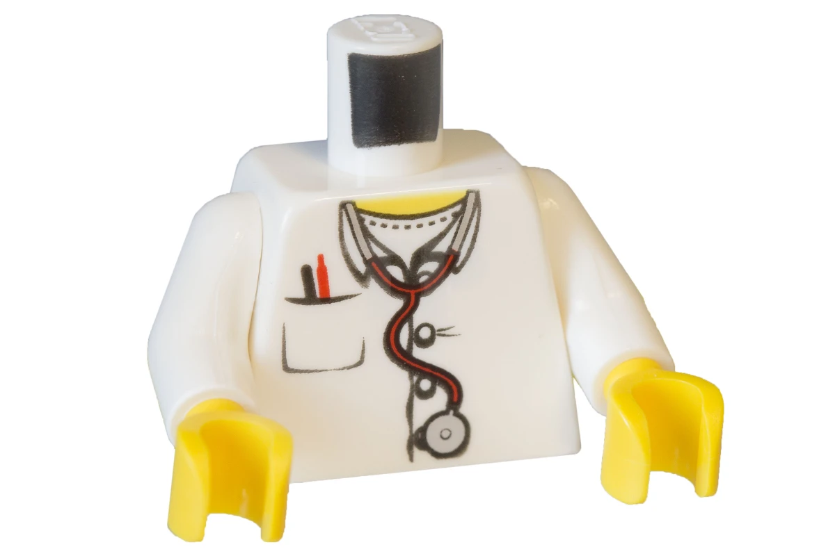 LEGO&reg; 6030927 - 973pb0408c01 - Torso (complete) Minifig with Hospital Coat Pattern