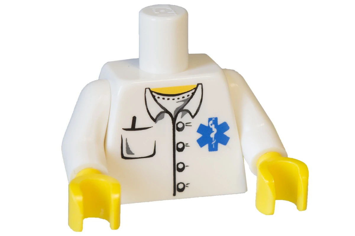 LEGO&reg; 4287014 - 973pb0409c01 - Torso (complete) Minifig with Hospital Coat Pattern