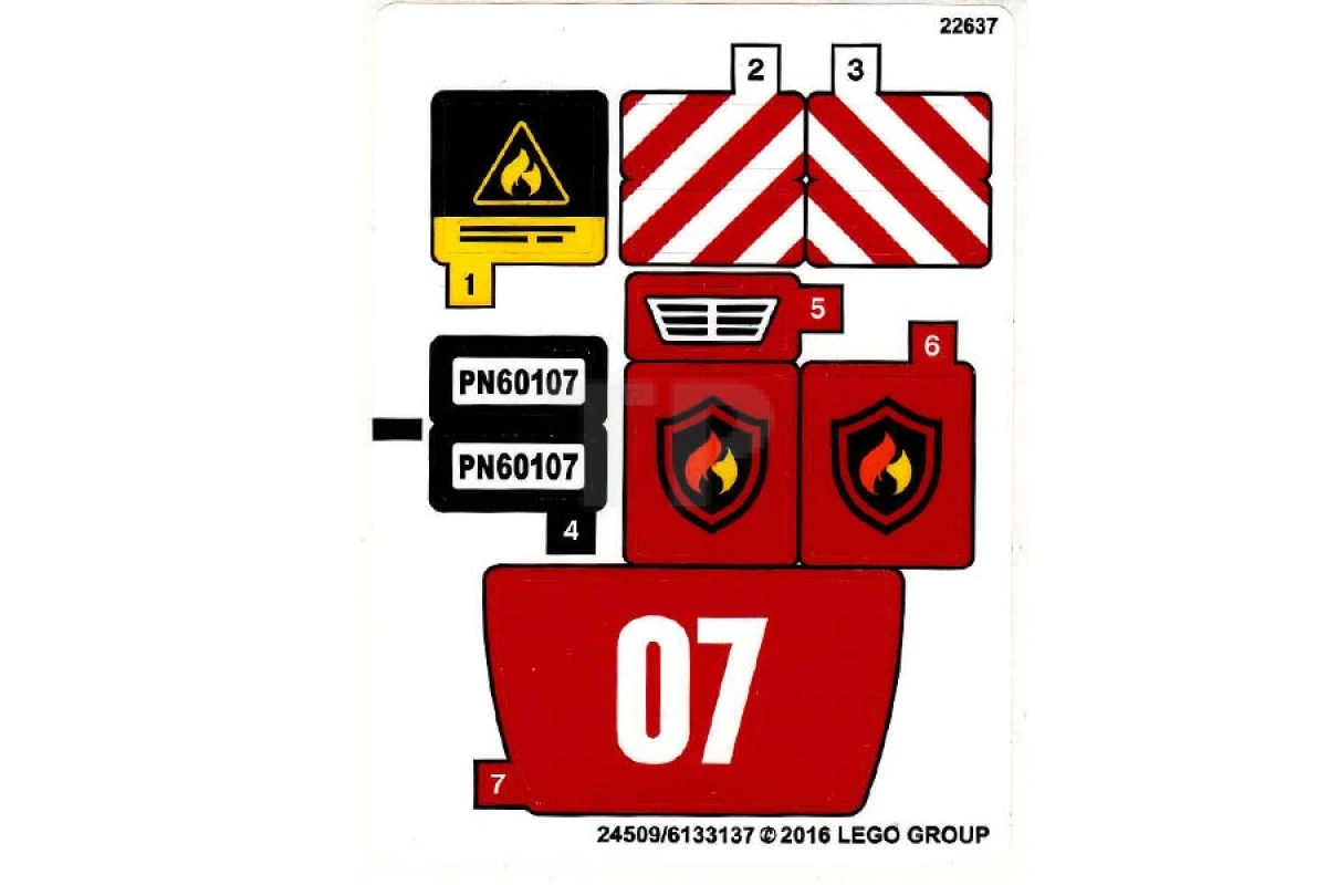 LEGO&reg; 6133137 - Pegatina para el Set 60107 (Versión internacional)