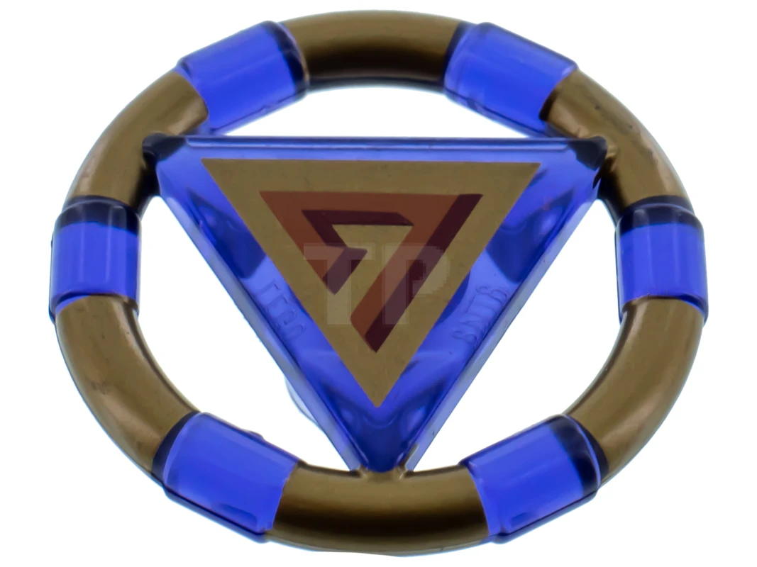LEGO&reg; 4614679 - 87748pb06 - Ring with Center Triangle with Gold Bands and Triangle Pattern (Atlantis Treasure Key)