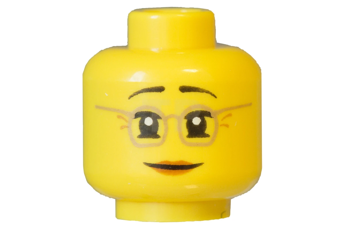 LEGO&reg; 6124264 - 3626cpb1398 - Head Minifig with Glasses and Neutral Face/ Amused Face Pattern