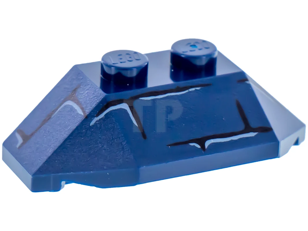 LEGO&reg; 47759pb07 - 4613042 - Wedge 2 x 4 Triple with Brick Pattern (Scarab Thorax)