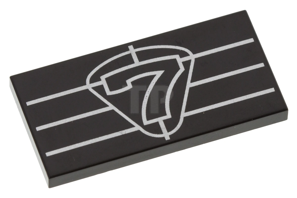 LEGO&reg; 6181554 - 87079pb0340 - Tile 2 x 4 with '7' and Grille Lines Pattern