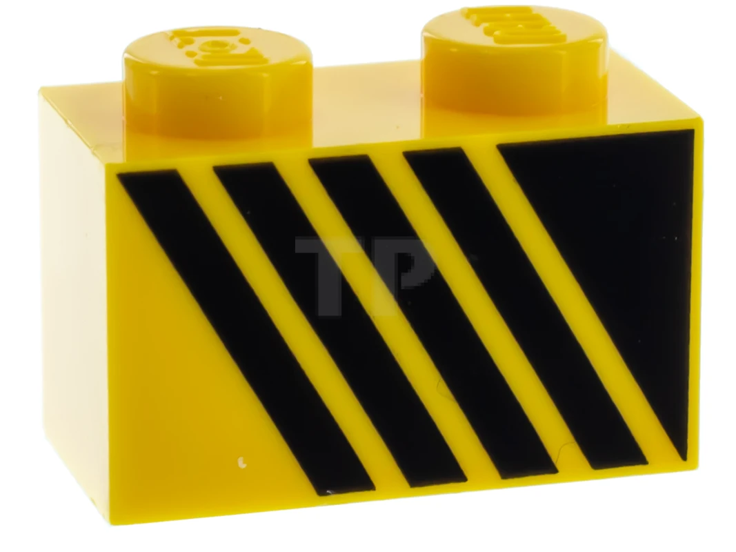LEGO&reg; 6181559 - 3004pb144L - Brique 1 x 2 avec motif de rayures (à gauche).