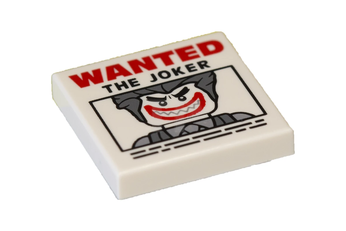 LEGO&reg; 6175063 - 3068pb1044 - Tile 2 x 2 with 'WANTED THE JOKER' Poster Pattern