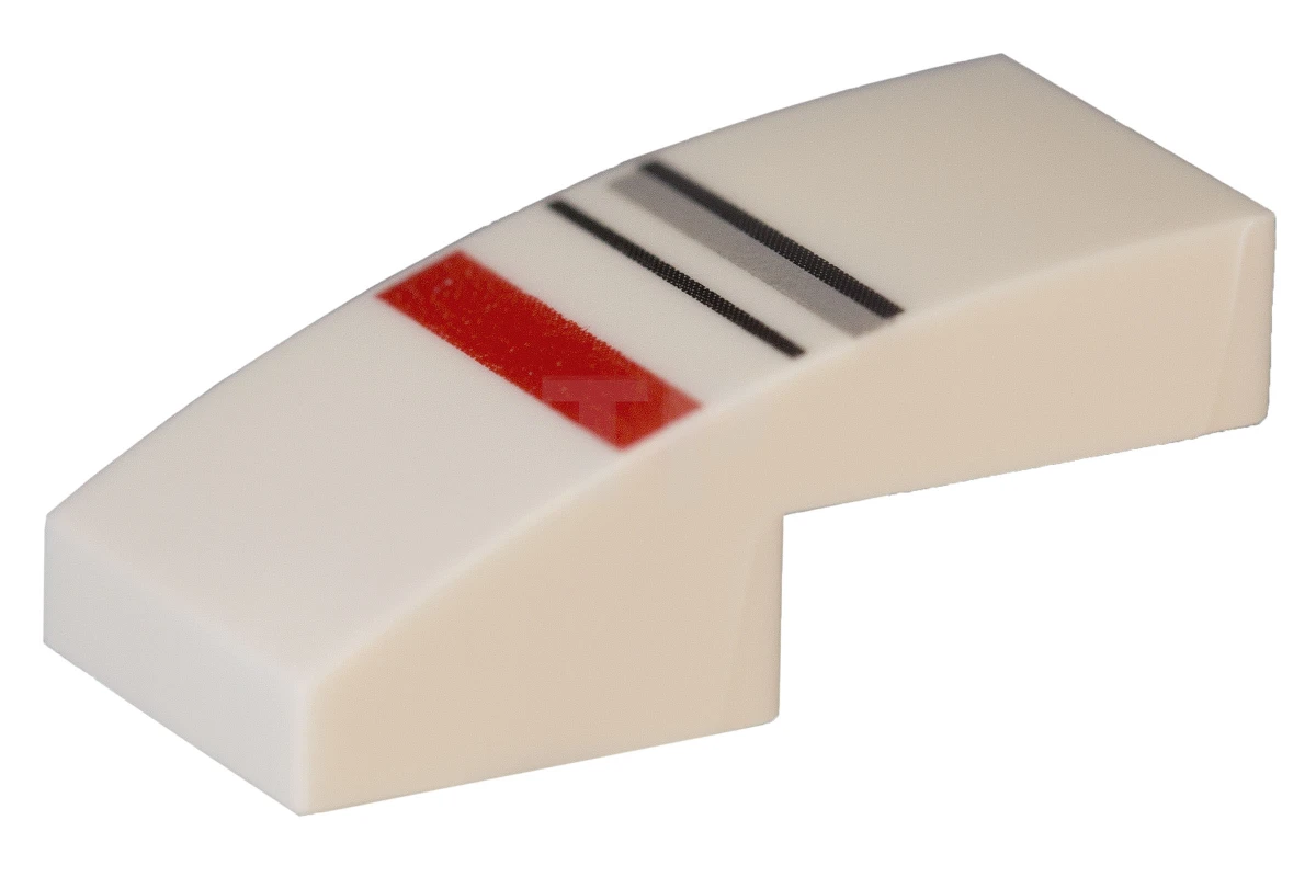 LEGO&reg; 6158475 - 11477pb032 - Dakpan 2 x 1 gebogen met strepenpatroon