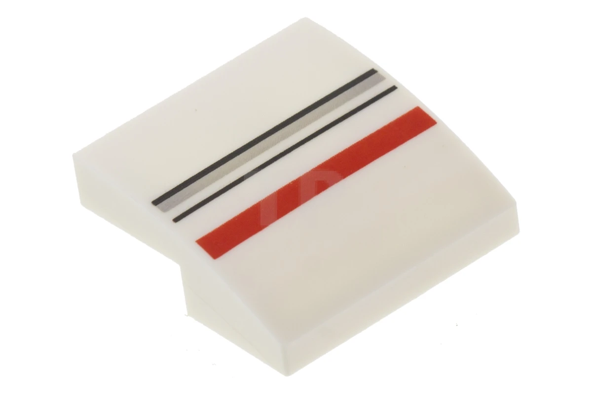 LEGO&reg; 6156951 - 15068pb075 - Pendiente 2 x 2 x 2/3 Curvado con dibujo de rayas