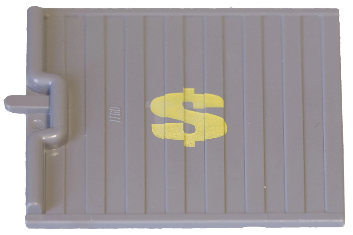 LEGO&reg; 4585511 - 4511pb01 - Door Sliding - Type 1 with Yellow Dollar Sign Pattern