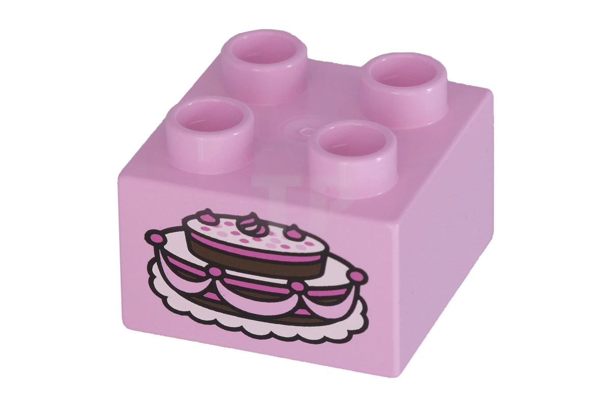 LEGO&reg; 6056423 - 3437pb057 - DUPLO Brique 2 x 2 avec motif de gâteau