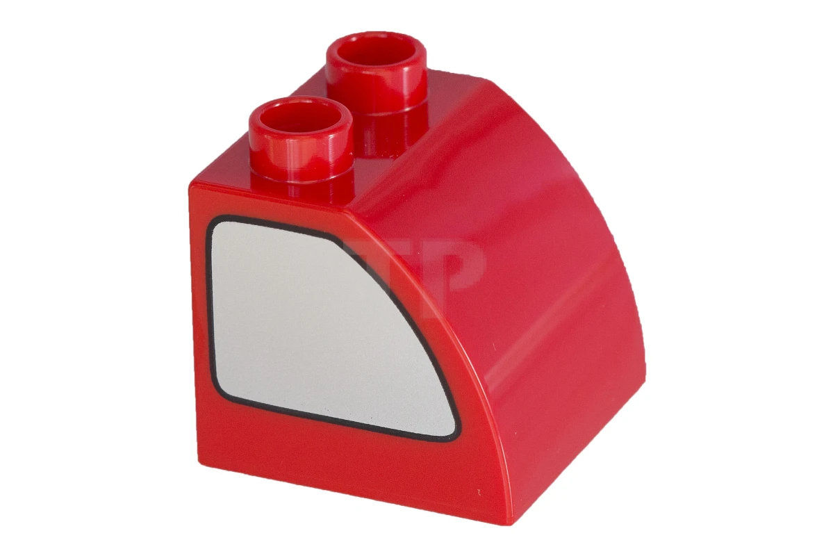 LEGO&reg; 6020412 - 11170pb01 - Duplo, Stein 2 x 2 x 1 1/2 mit gebogener Oberseite und silbernen Fenstermustern auf beiden Seiten