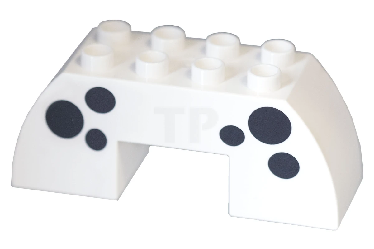 LEGO&reg; 6056644 - 11197pb001 - DUPLO Brick 2 x 6 x 2 Curved with 2 x 2 Cutout with Spots Pattern