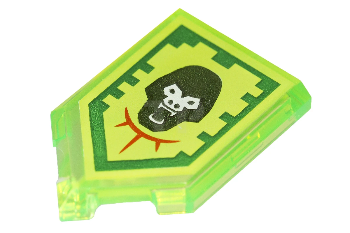 LEGO&reg; 6174118 - 22385pb058 - Tile 2 x 3 Pentagonal with Nexo Power Shield Pattern - Gorilla Roar