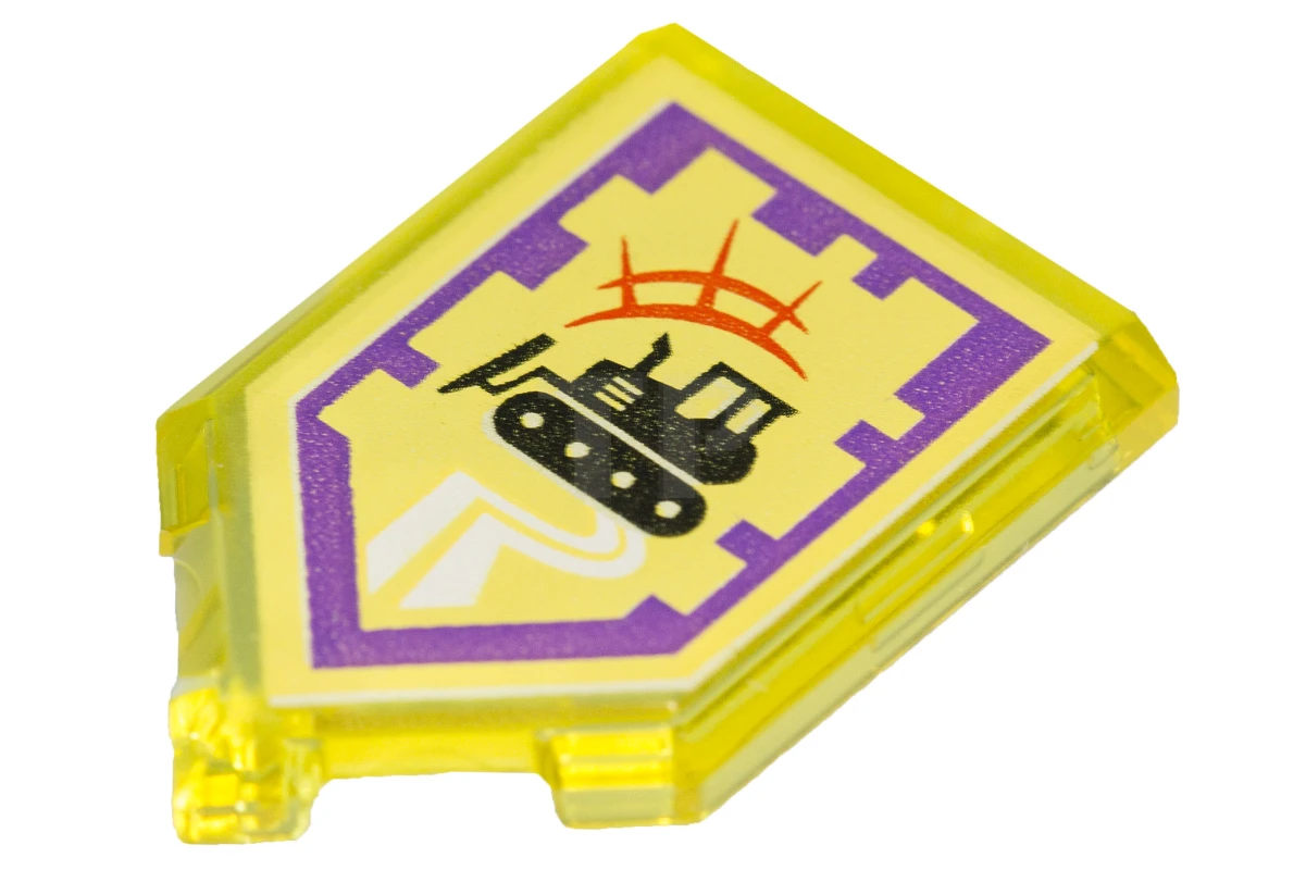 LEGO&reg; 6173005 - 22385pb060 - Fliese 2 x 3 Pentagonal mit Nexo Power Shield Muster - Bulldozer