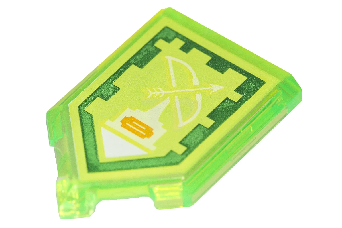 LEGO&reg;  - 22385pb073 - Carreau 2 x 3 pentagonal avec motif Nexo Power Shield - Bowmaster