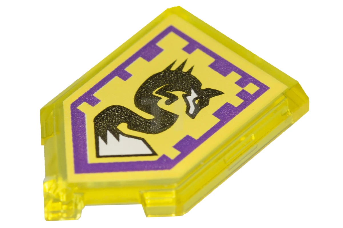 LEGO&reg; 6245494 - 22385pb090 - Tile 2 x 3 Pentagonal with Nexo Power Shield Pattern - Spirit Fox