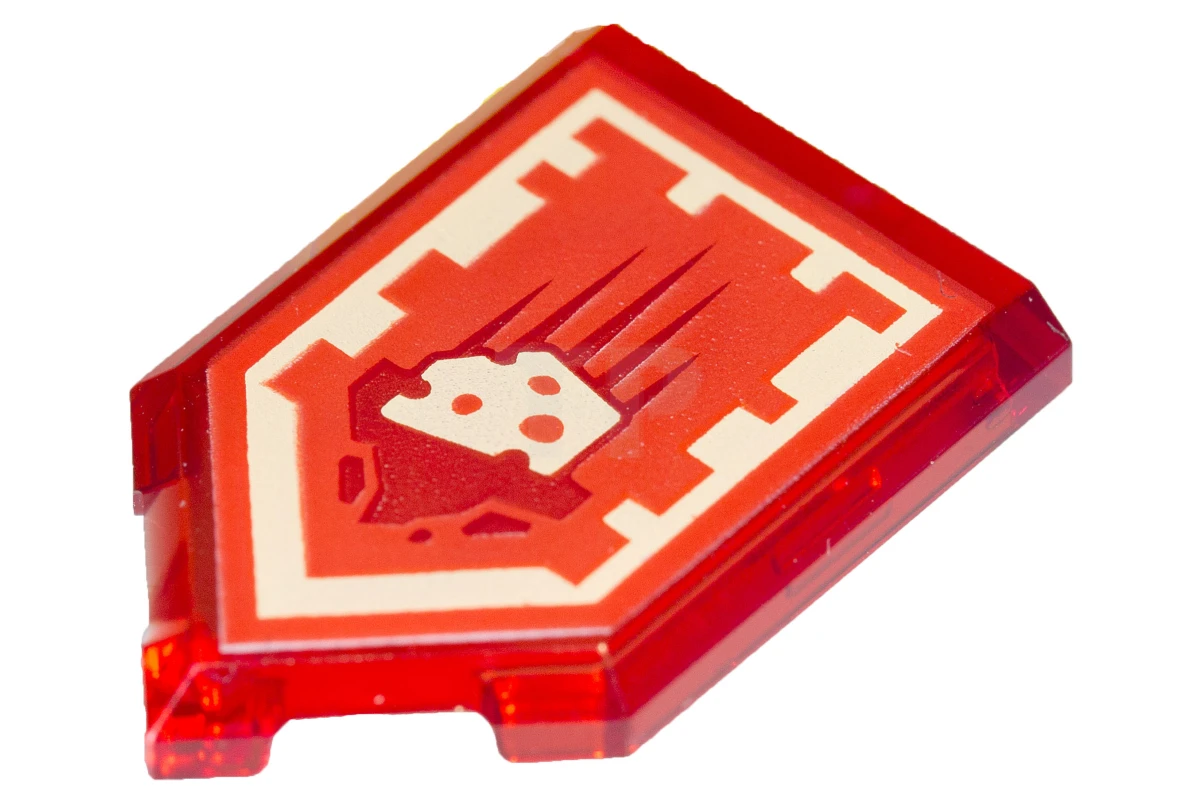 LEGO&reg;  - 22385pb087 - Tile 2 x 3 Pentagonal with Nexo Power Shield Pattern - Swiss Cheese