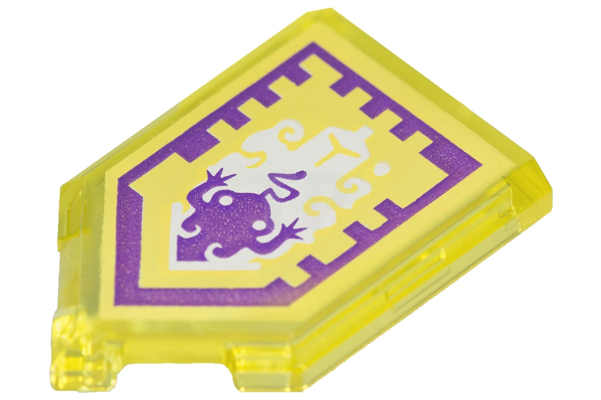 LEGO&reg;  - 22385pb095 - Tile 2 x 3 Pentagonal with Nexo Power Shield Pattern - Toad