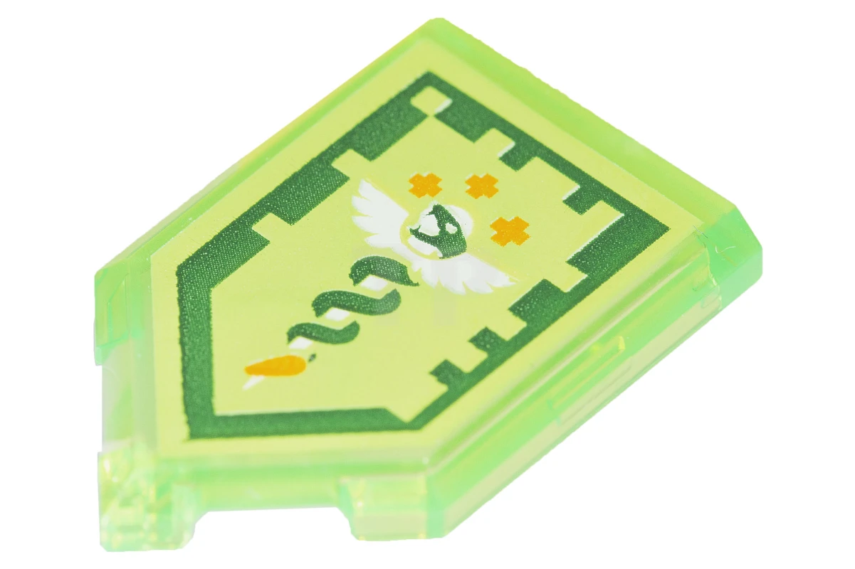 LEGO&reg;  - 22385pb072 - Tile 2 x 3 Pentagonal with Nexo Power Shield Pattern - Serpent of Anti Virus