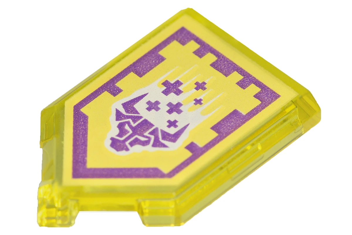 LEGO&reg;  - 22385pb089 - Tile 2 x 3 Pentagonal with Nexo Power Shield Pattern - Raging Rally