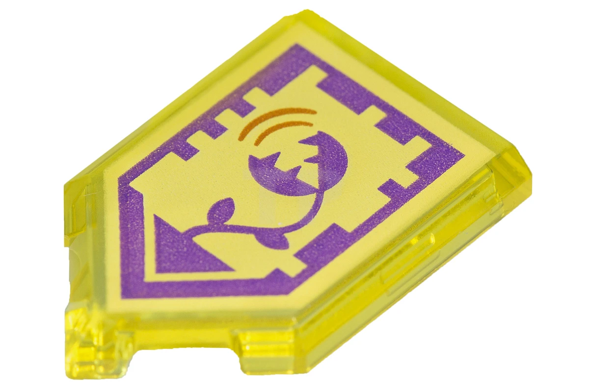 LEGO&reg;  - 22385pb092 - Tile 2 x 3 Pentagonal with Nexo Power Shield Pattern - Power Plant