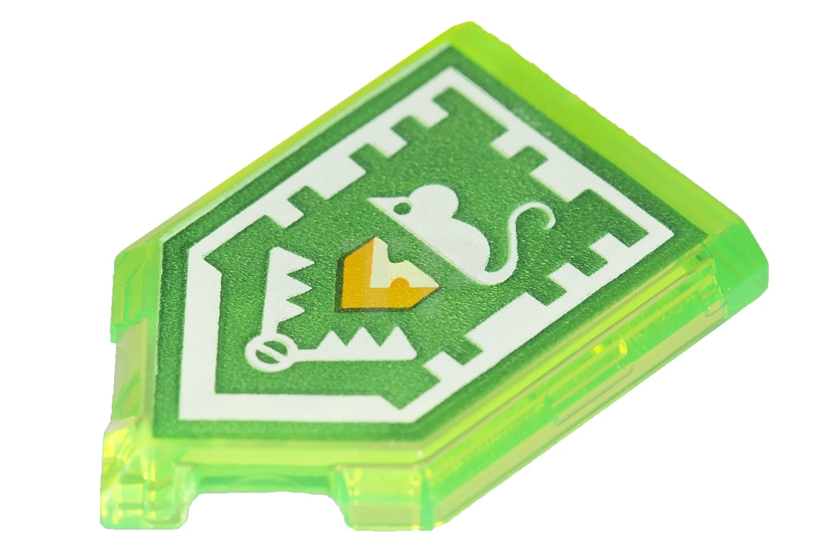 LEGO&reg;  - 22385pb071 - Carreau 2 x 3 pentagonal avec motif Nexo Power Shield - Piège à souris