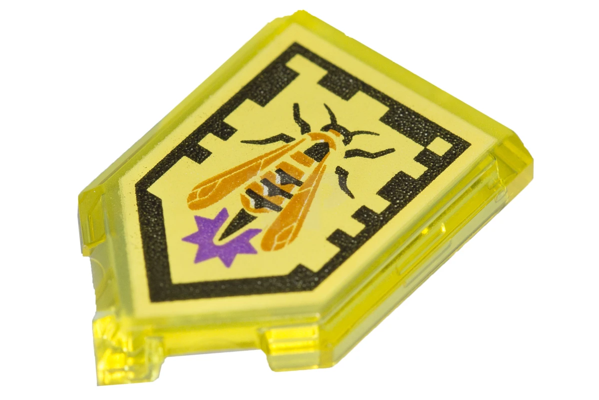 LEGO&reg;  - 22385pb091 - Tile 2 x 3 Pentagonal with Nexo Power Shield Pattern - Wasp Missile