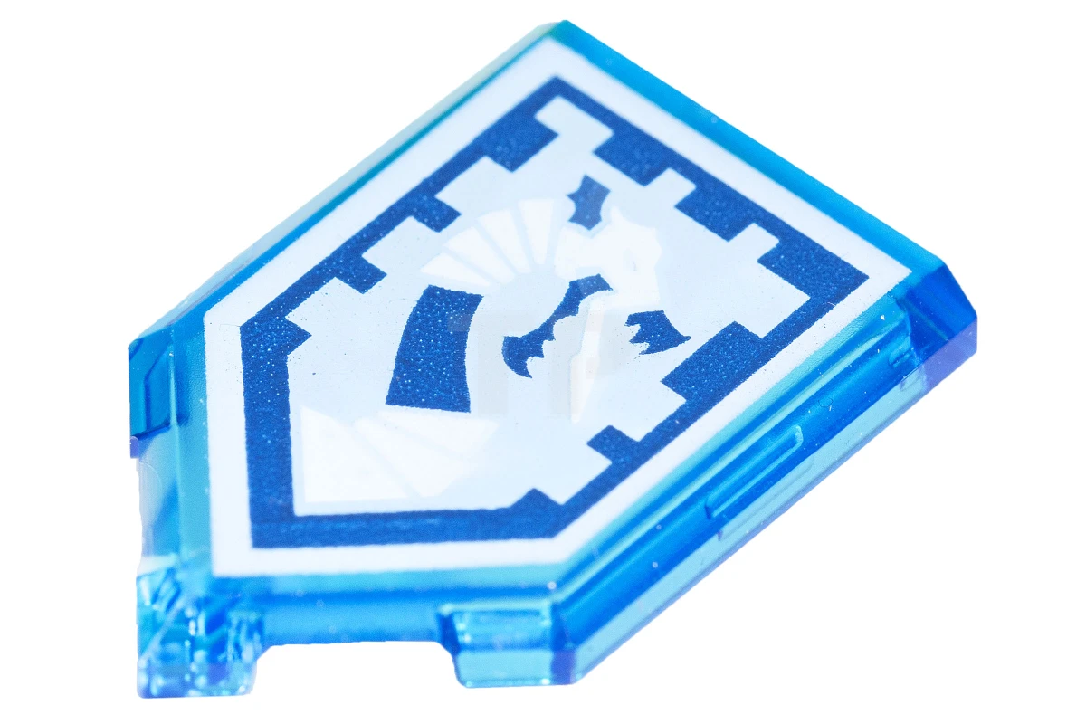 LEGO&reg; 6172152 - 22385pb063 - Tile 2 x 3 Pentagonal with Nexo Power Shield Pattern - Iron Dragon