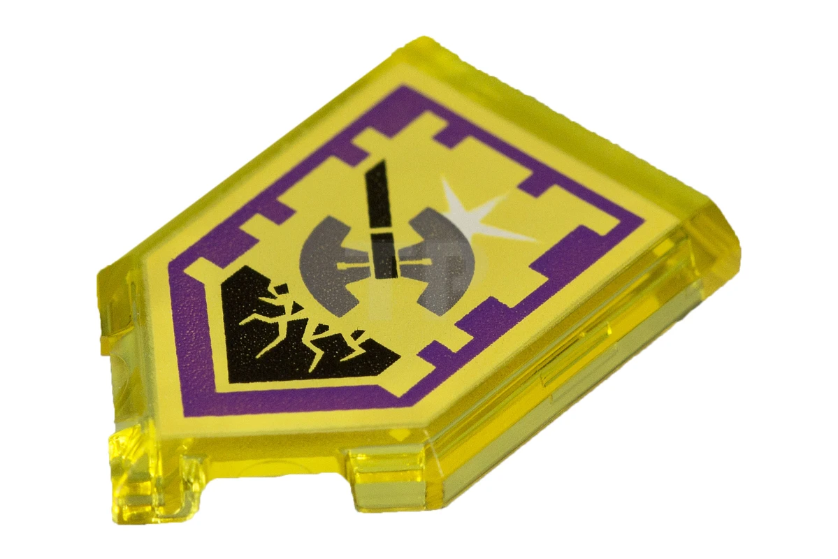 LEGO&reg; 6172108 - 22385pb099 - Carreau 2 x 3 pentagonal avec motif bouclier de puissance Nexo - Shining Axe