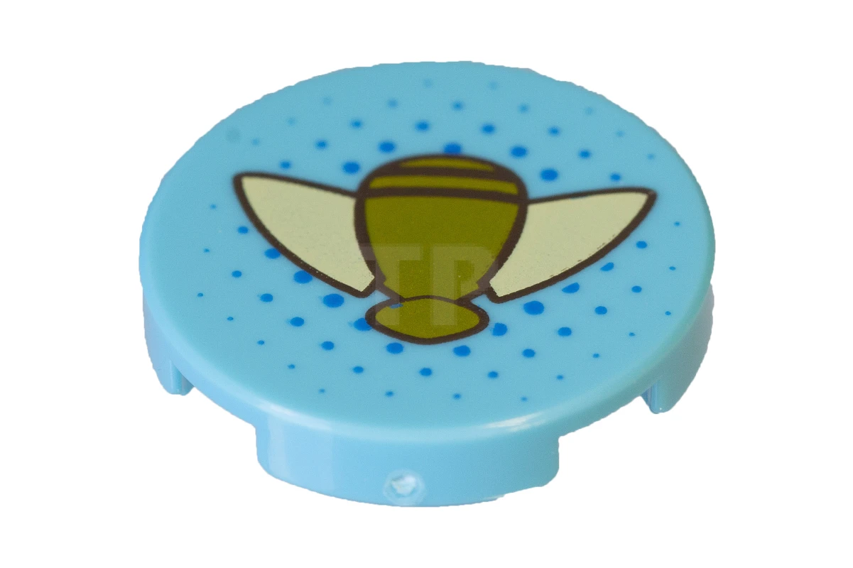 LEGO&reg; 6174222 - 14769pb162 - Tile 2 x 2 Round with Bottom O and Bumblebee Pattern