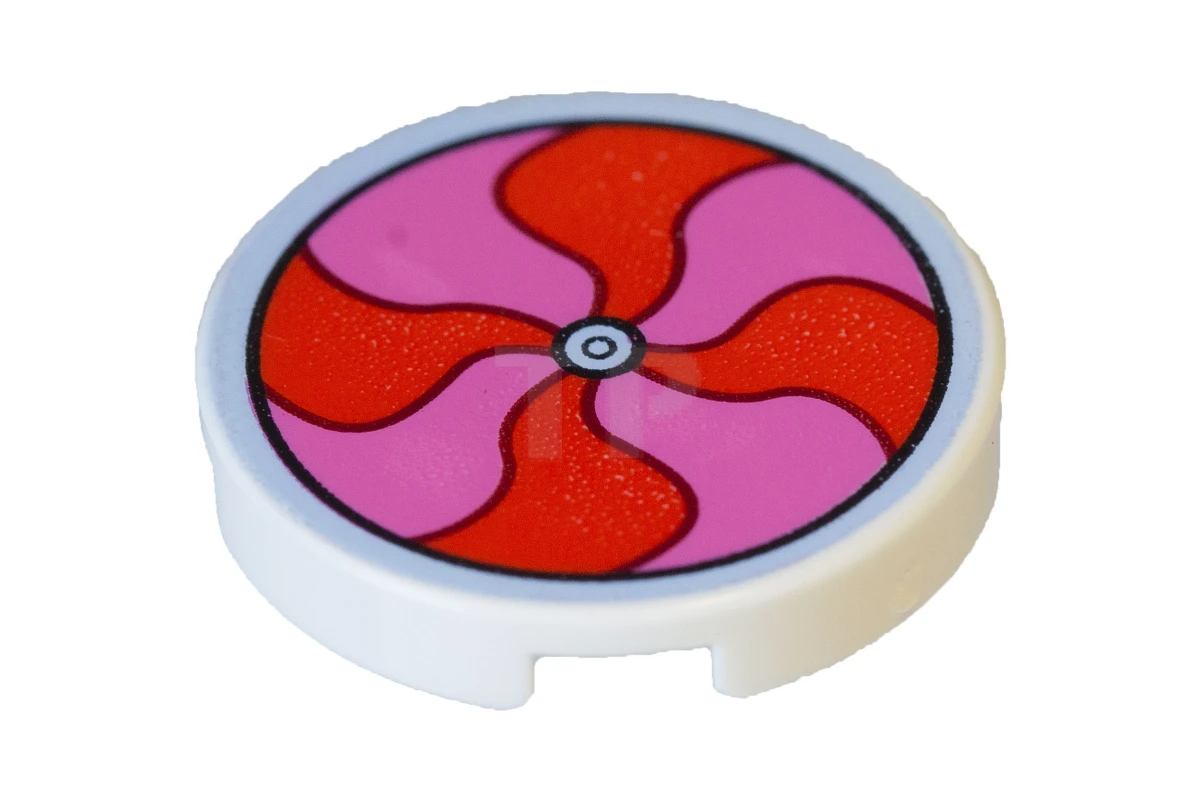 LEGO&reg; 6174934 - 14769pb154 - Tile 2 x 2 Round with Bottom O and Pinwheel Pattern