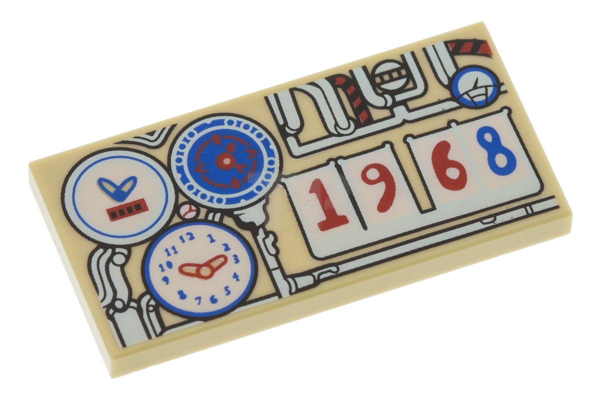 LEGO&reg; 6174910 - 87079pb0354 - Tile 2 x 4 with Pipes, Gauges, Clocks and '1968' Pattern