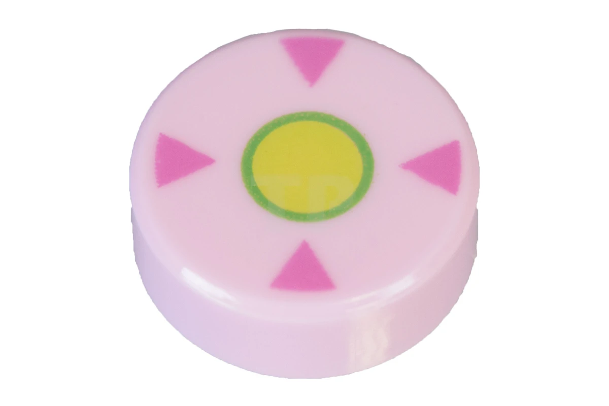 LEGO&reg; 6177075 - 98138pb060 - Tile 1 x 1 Round with Triangles and Circle Pattern