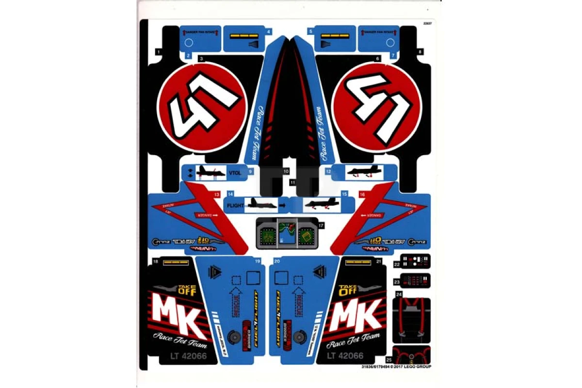 LEGO&reg; 6179494 - Aufkleber für Set 42066 (Internationale Version)
