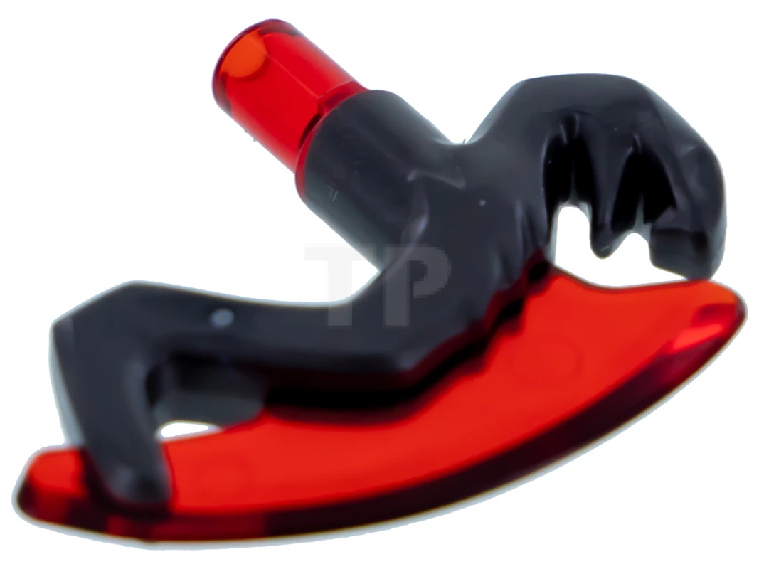 LEGO&reg; 6185582 - 25276pb01 - Minifig, Weapon Axe Head with Snake and Trans-Red Curved Blade Pattern